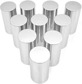 33mm Chrome Nut Covers Caps Thread-On Lug Nut Fitting 10 Pcs Screw on Lug Nut Cover Truck Wheel hubcap Accessories (Cylinder)