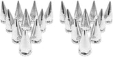 33mm Lug Nut Covers for Semi Trucks, ABS Chrome Flanged Spikes Threaded Lug Nut Cover Caps for Semi Trucks, Pack of 20 PCS