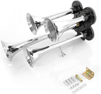 universal for Car Train Boat 12V/24V Truck Air Horn 150DB 4 Trumpet Horns Kit with Compressor