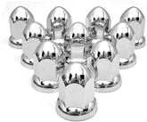 Lug Nut Covers, 33 mm Chrome Lug Nut 10 Pcs Covers Caps for Semi Trucks Accessories, Axle Cover Thread-On ABS Wheel Axle Nut Complete Waterproof (Bullet)