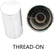 33mm Chrome Nut Covers Caps Thread-On Lug Nut Fitting 10 Pcs Screw on Lug Nut Cover Truck Wheel hubcap Accessories (Cylinder)