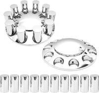 33 mm Chrome ABS Plastic Front Wheel Cover Screw-on Lug Nut Covers Complete Axle Cover (2 Front Axle) Cylinder