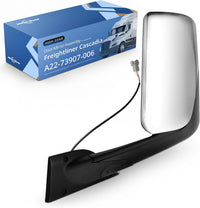 Conjunto de espejo retrovisor Freightliner Cascadia New Cascadia 2018+ (versión electrochapada, lado izquierdo, con función de calefacción)