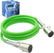 12 FT 7 Way Plug ABS Straight Cable Assembly for Power Brake Lights Green Jacket for Semi Truck Trailer Tractor