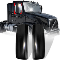 Black Door Mirror Cover for Volvo VNL 2004-2017, Side Mirror Cover Replacement for Volvo Trucks Driver Left Passenger Right Side Semi Truck Accessories
