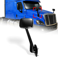 Black Hood Mirror for Freightliner Cascadia 2008-2017, Passenger/Right Side