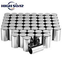 33mm 4-1/4" Chrome Plastic Cylinder Lug Nut Covers Caps Thread-on for Semi Truck