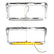 PETERBILT 379 / KENWORTH W900 Chrome Plastic Dual Rectangular Headlight Bezel With Visor (Amber LED with Clear Lens)